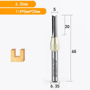 Fresa Reta de Tungstênio Arden para Tupia e CNC – Haste 6.35mm 1/4"