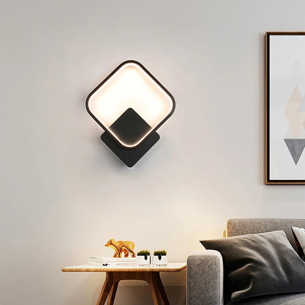 Moderna lâmpada de parede led redonda luz alumínio decoração para casa para cabeceira sala estar corredor estudo starway arandela luminária