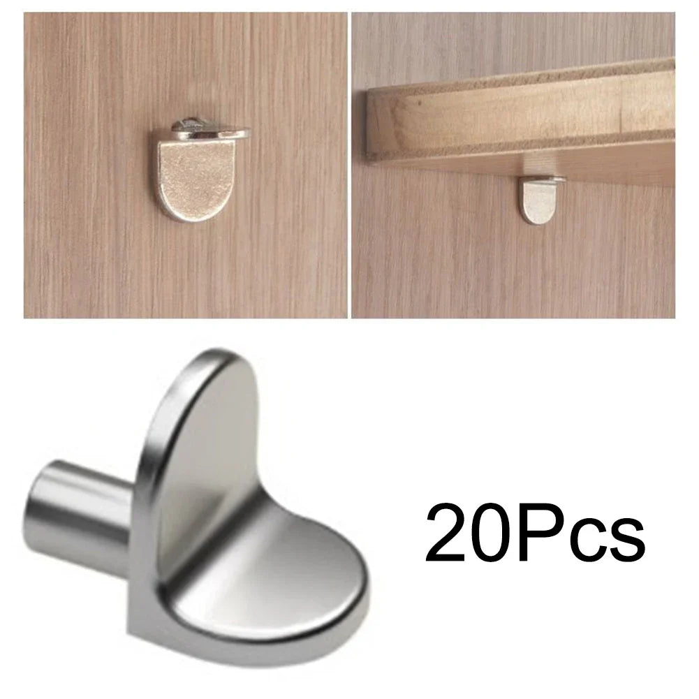 20 peças 5mm em forma de l pinos de suporte de prateleira: fixar placas de madeira/vidro em armários, suportes de suporte de móveis ideais
