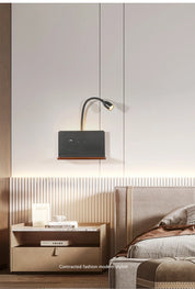 Indoor Lâmpada De Parede LED Com Interface USB E Carregamento Sem Fio Moderna 360 ° Rotatable Luz De Parede Com Interruptor Luzes Da Noite De Cabeceira