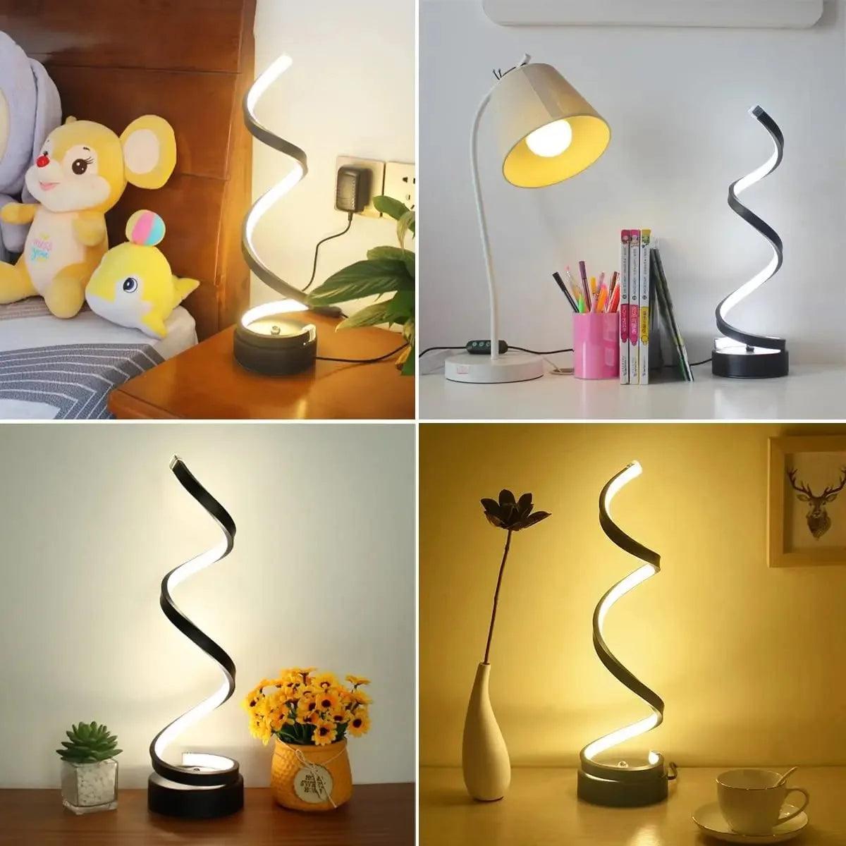 Candeeiro de Mesa LED Regulável Espiral Moderno - Akada Brasil