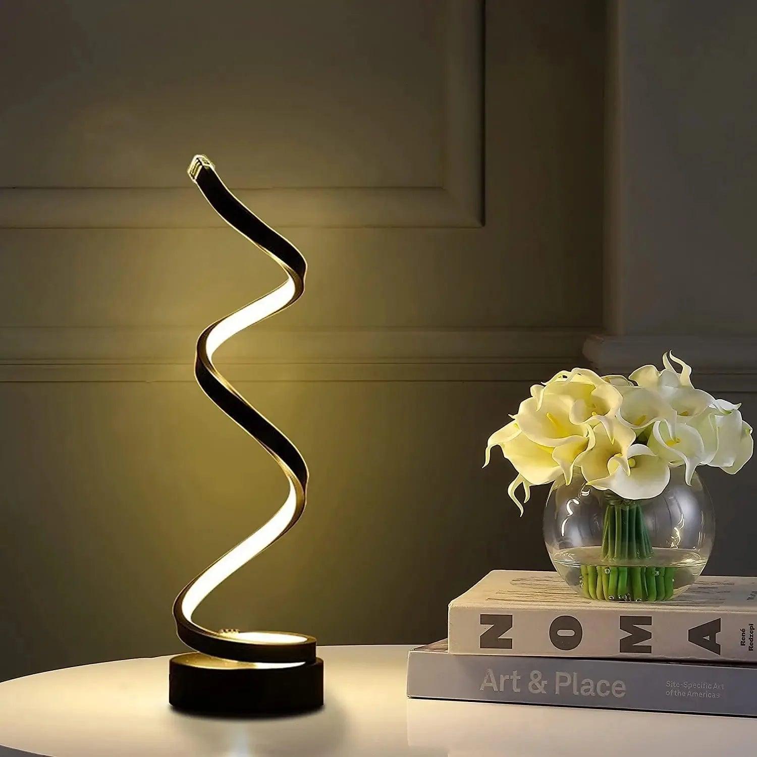 Candeeiro de Mesa LED Regulável Espiral Moderno - Akada Brasil