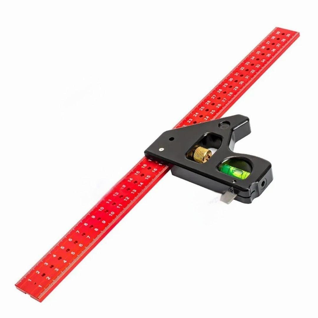 Esquadro Ajustável com Nível de Bolha 45°/90° - AngleMaster Pro - Akada Brasil