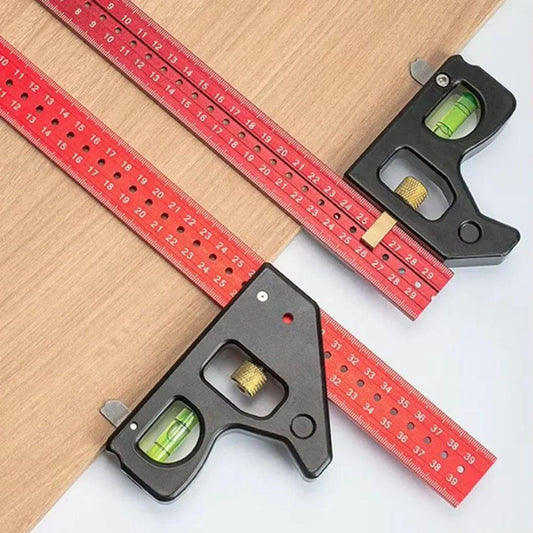 Esquadro Ajustável com Nível de Bolha 45°/90° - AngleMaster Pro - Akada Brasil