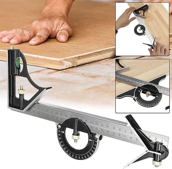 Esquadro Combinado Com Nível Bolha 3 em 1 Completo - Squaremax - Akada Brasil