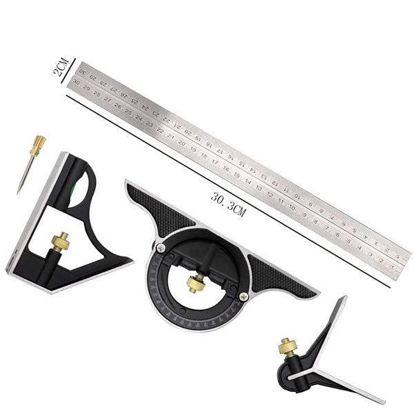 Esquadro Combinado Com Nível Bolha 3 em 1 Completo - Squaremax - Akada Brasil