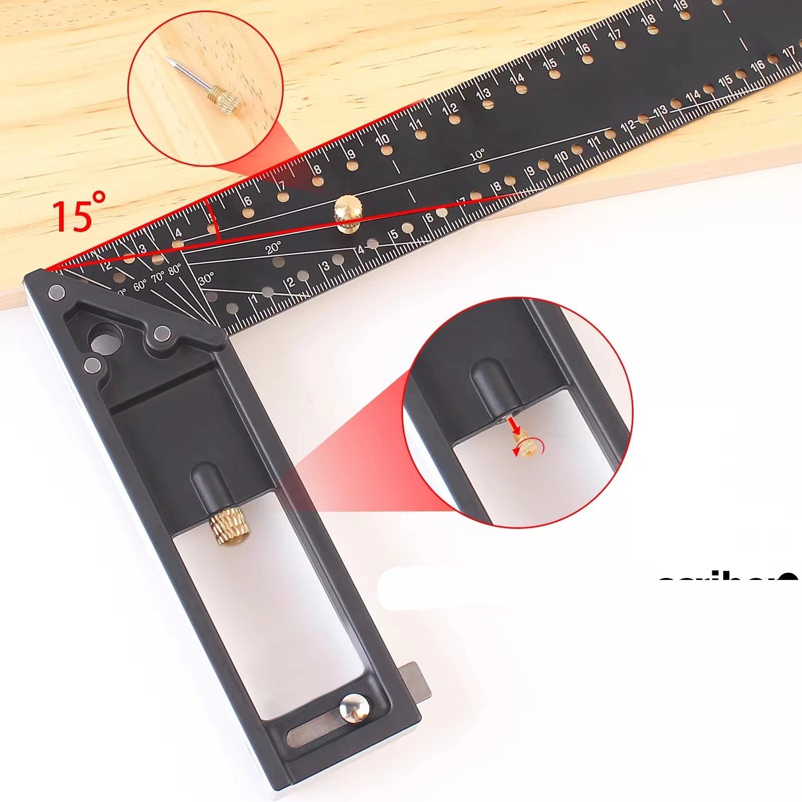 Esquadro de Precisão, Marcações em Multiângulos com Gabarito de Furação - AngleMaster - Akada Brasil