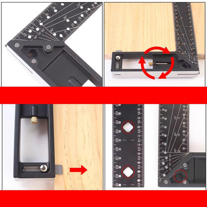 Esquadro de Precisão, Marcações em Multiângulos com Gabarito de Furação - AngleMaster - Akada Brasil
