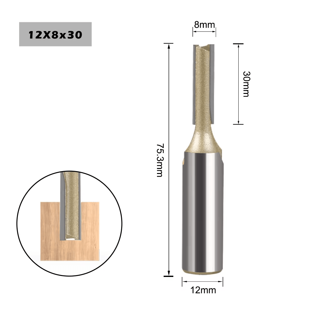 Fresa Reta para Tupia Haste de 12mm - StraiRouter - Akada Brasil