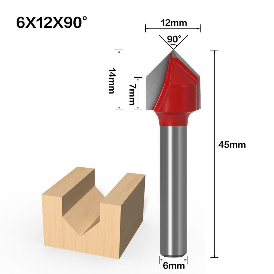 Fresas para Rasgo em V 90 graus para Tupia 6mm - Akada Brasil