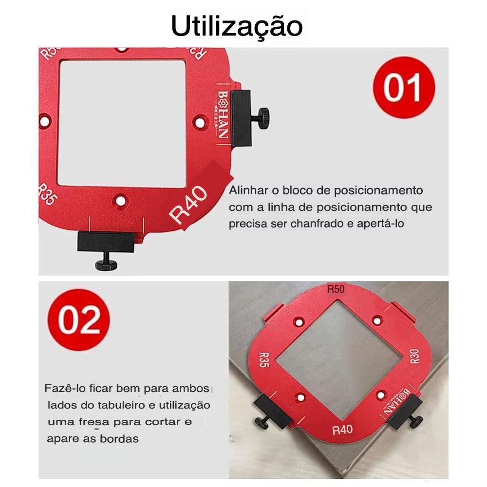 Gabarito 4 em 1 para Tupia Raio de Canto R10 - R50 com Alta Precisão - Akada Brasil