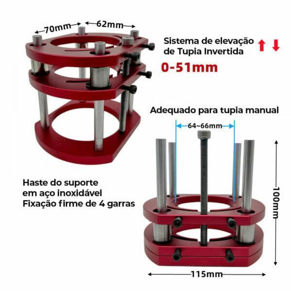 Placa InvertRouter Pro com Elevação da Tupia Manual Invertida - Akada Brasil
