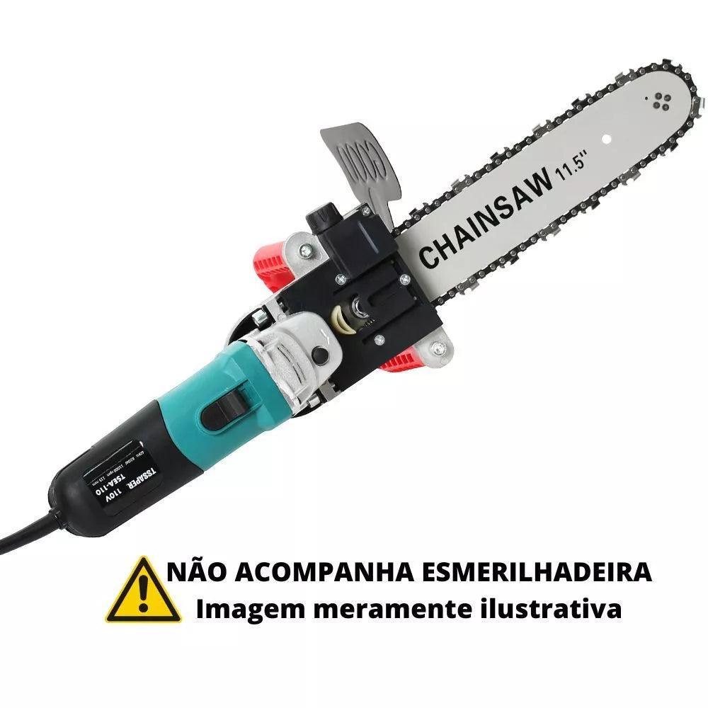 Kit Adaptador de Motosserra para Esmerilhadeira Angular - Lâmina de Aço - Akada Brasil