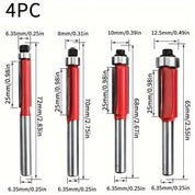 Kit de Gabaritos para Cantos Arredondados + 4 Fresas 6,35mm com Rolamento + Brinde Serrote Japonês - Rounder - Akada Brasil