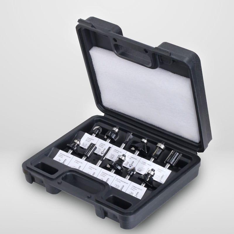Kit Jogo 12pcs Fresas 6mm para Tupia com Maleta – RouterBox Black - Akada Brasil