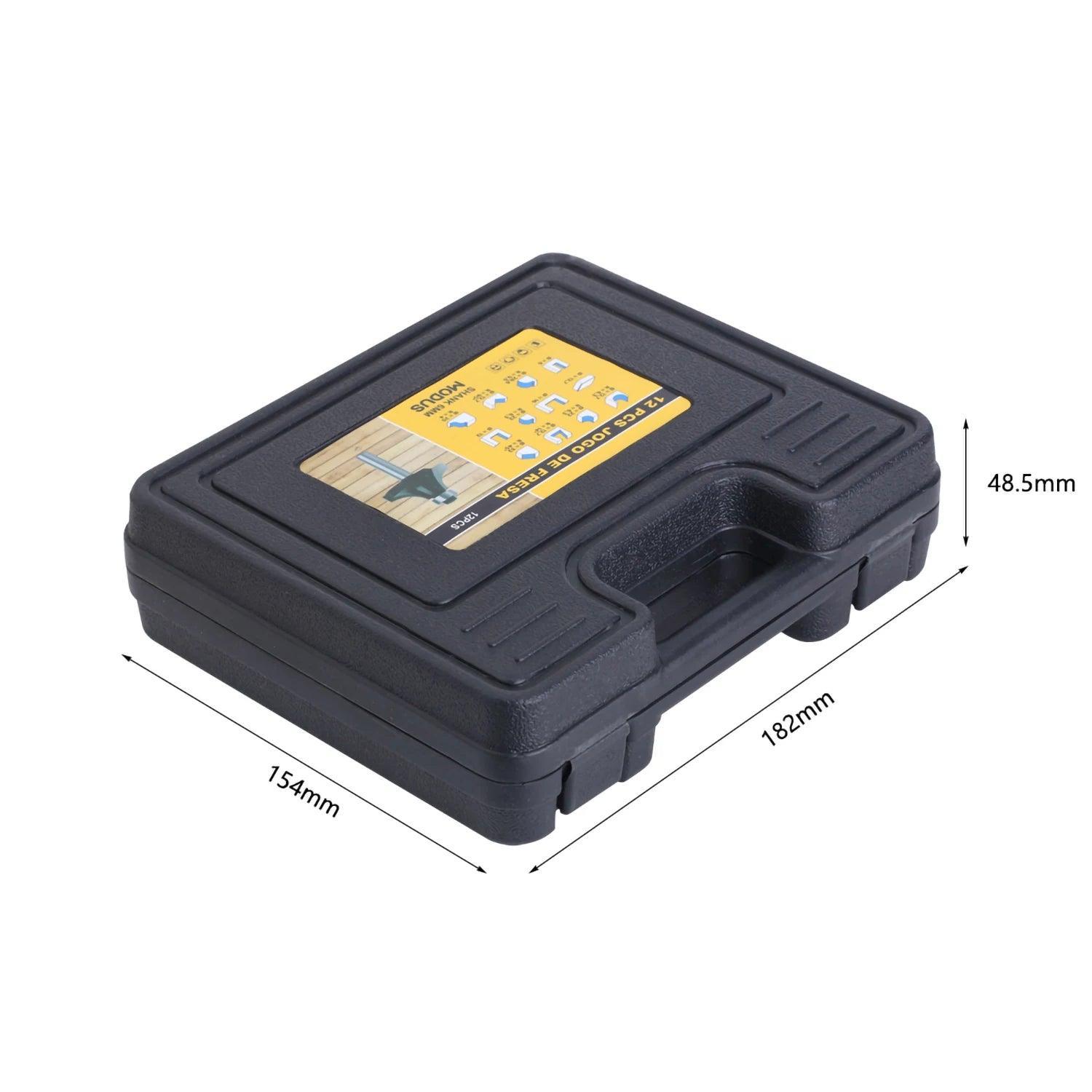 Kit Jogo 12pcs Fresas 6mm para Tupia com Maleta – RouterBox Black - Akada Brasil