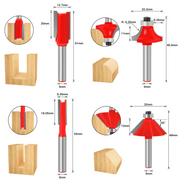 Kit Jogo 12pcs Fresas 6mm para Tupia com Maleta - RouterBox - Akada Brasil