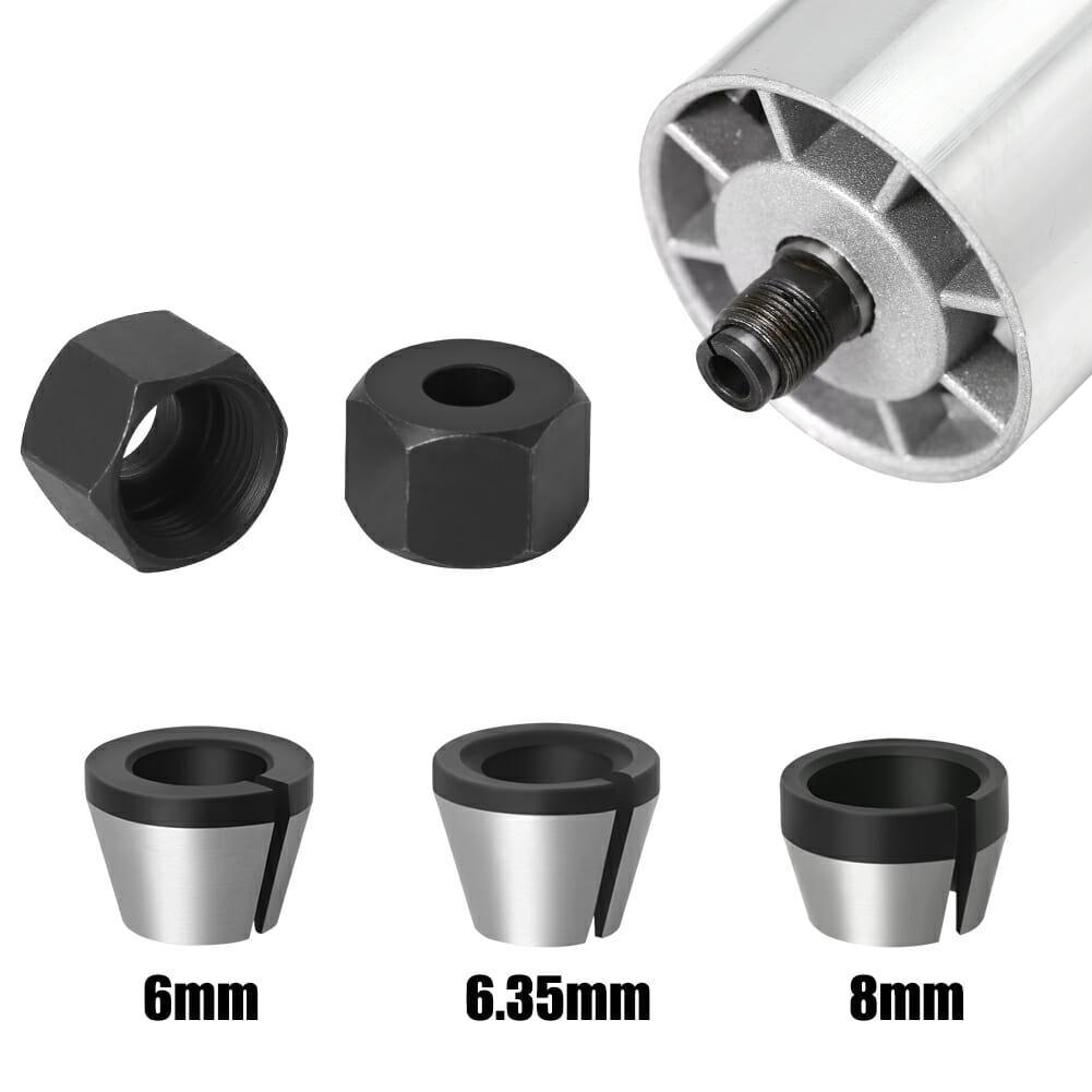 Kit Pinças para Tupia Laminadora – 6mm + 6,35mm (1/4”) + 8mm - Akada Brasil