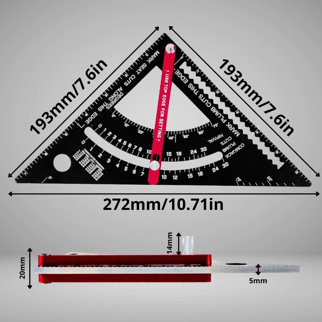 Régua Triangular Ajustável 7 Pol. Multifuncional e Precisa - SquarePro - Akada Brasil