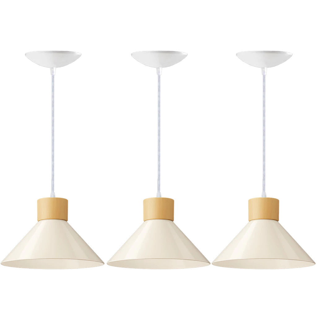 Pendente de Teto Moderno com Detalhe em Madeira - Lighture